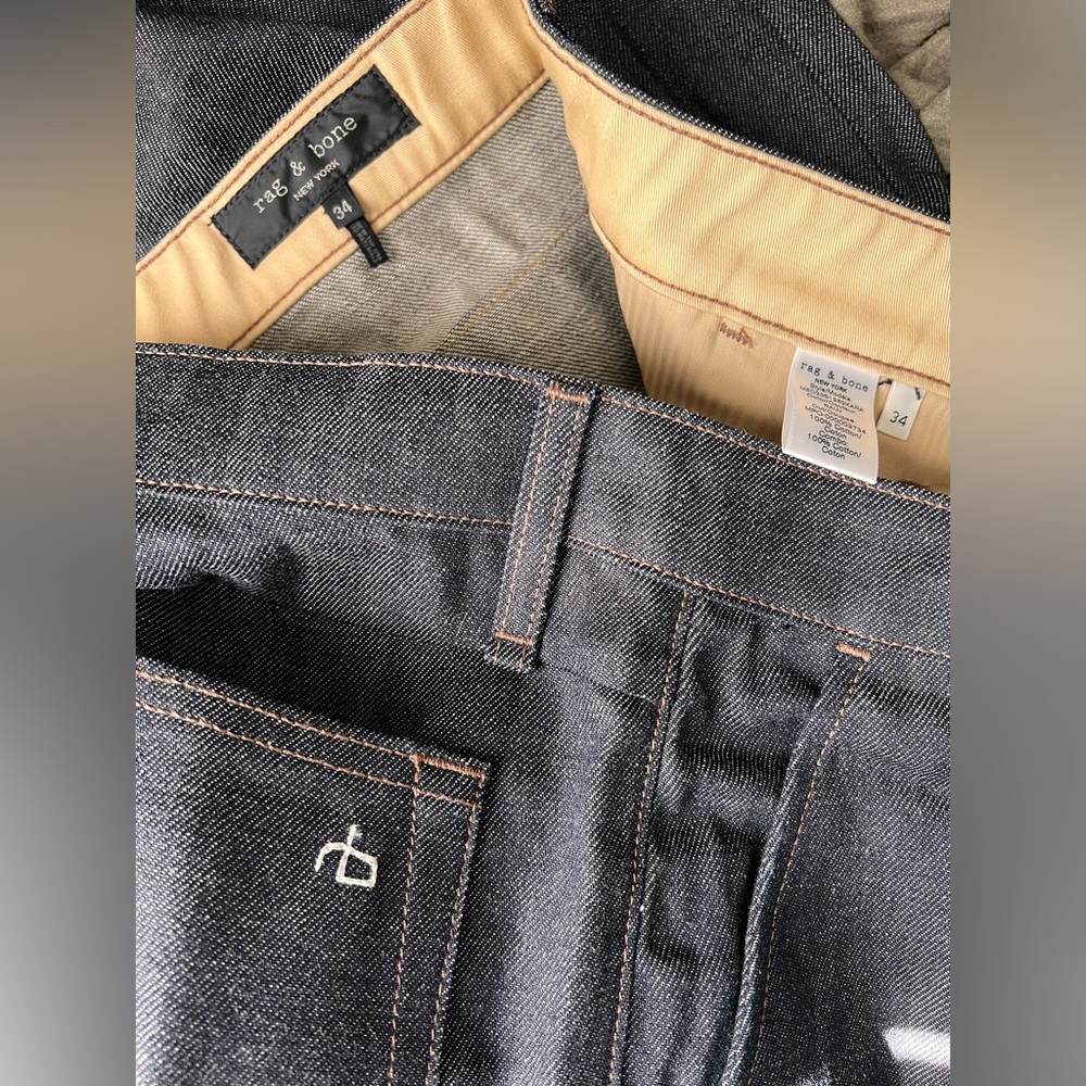 rag & bone Men's Straight Jeans - Dark Blue - Picture 4 of 7